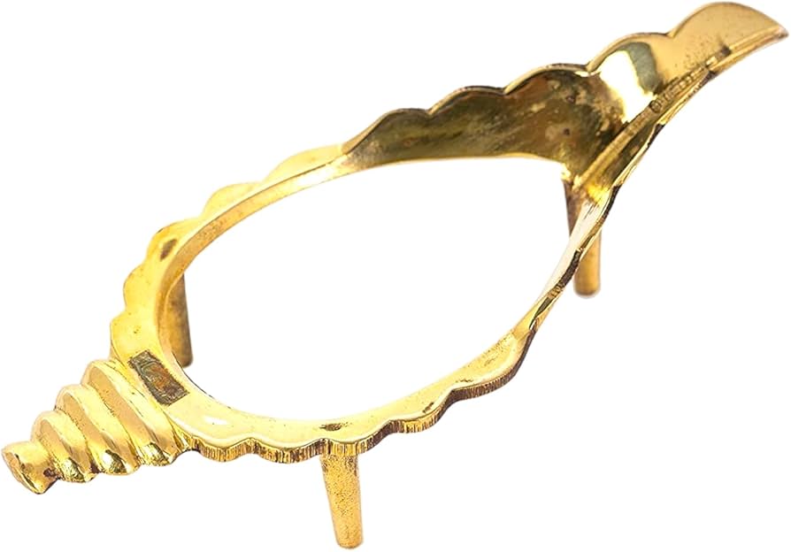 Brass Shankh Stand – Elegant & Durable Support for Your Sacred Conch (Choose Size As Per Your Shakh's Size)